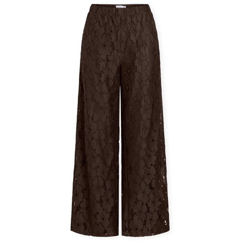 Vila Hlače Tonato Wide Trousers - Coffee Bean Kostanjeva Slike