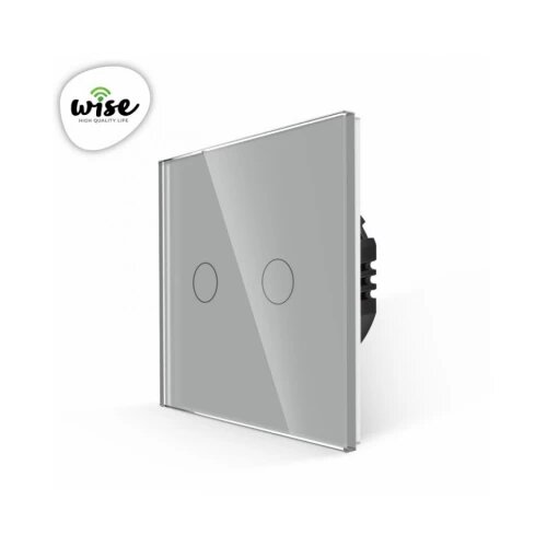 Wise wifi pametni prekidač 2 tastera - stakleni sivi panel Cene