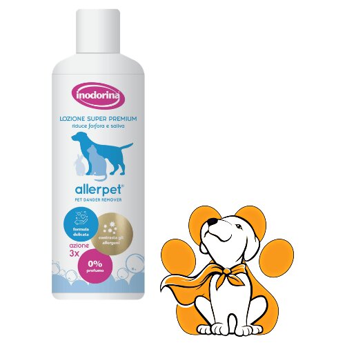 Inodorina Allerpet Solution 355ml,Losion Za Uklanjane Peruti i Alergena Sa Dlake Slike
