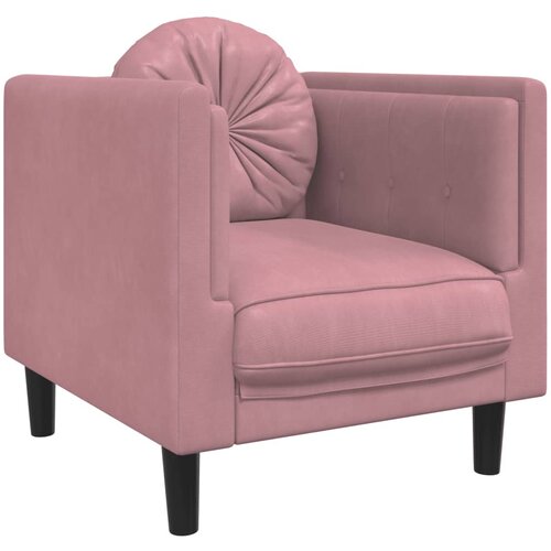  3-dijelni set sofa s jastucima ružičasti bar&amp;scaron;unasti Slike