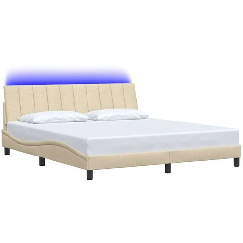 Okvir za krevet bez madraca krem 180 x 200 cm od tkanine - Krema 180 x 200 cm Slike