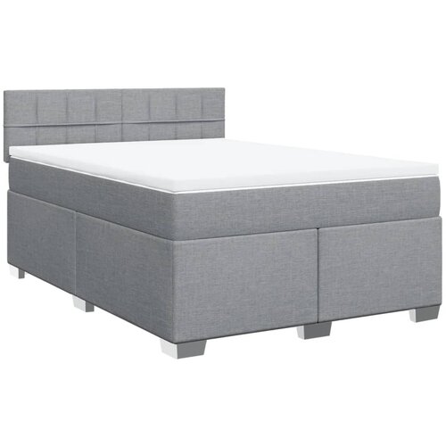 Maison Chic Box spring posteljni - Vzmetna postelja z vzmetnico svetlo siv 140x190 cm blago SL24316, (21890802) Cene
