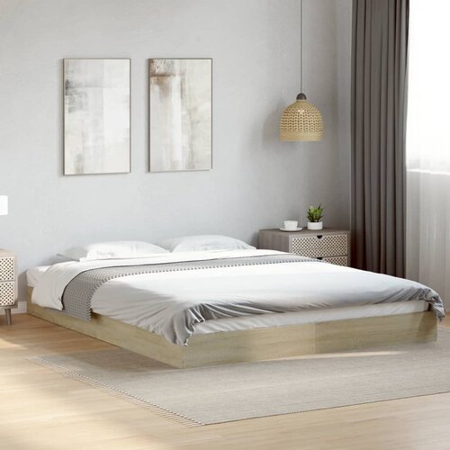 Furnova Posteljni okvir brez vzmetnice hrast 160x200 cm inženirski les, (21936890) Slike