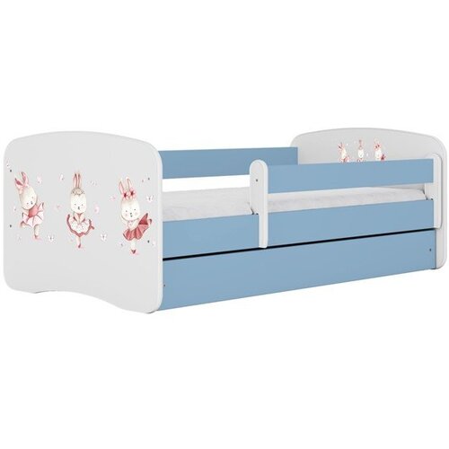 HAPPYKIDS Dječji krevet Dreamy zečići 140x70 sa madracem s ladicom Plava Cene