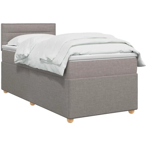  Boxspring krevet s madracem Sivosmeđa 100 x 200 cm Tkanina - Sivosmeđa 100 x 200 cm Dizajn linija Slike