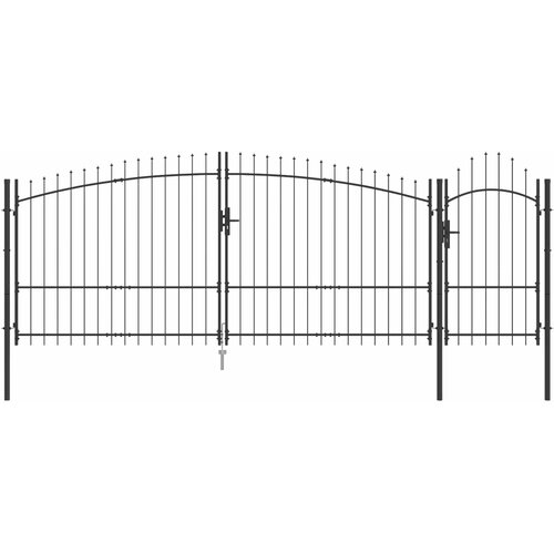 Vrtna vrata s zaključavanjem Woerden Siva 100 x 400 cm Čelik Cene