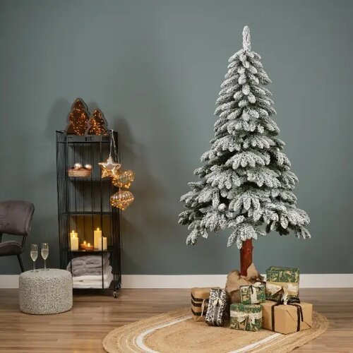 Everlands Novogodi&amp;scaron;nja jelka 210 cm snežna sa drvenim stablom Tora Pine 68.3985 Slike