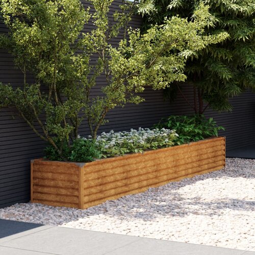vidaXL Vrtna visoka greda 291x50x36 cm corten jeklo Cene