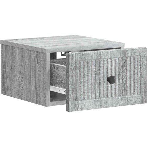  Noćni ormarić za montažu na zid Siva sonoma 33 x 34,5 x 20 cm Slike
