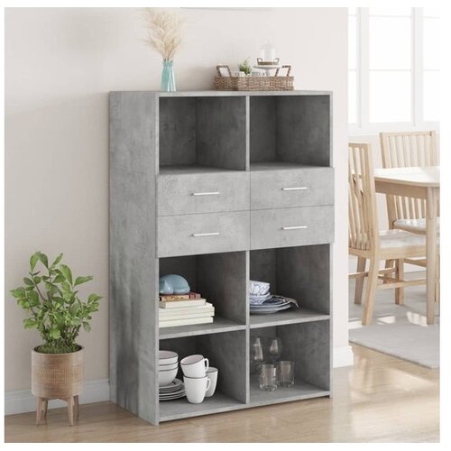 vidaXL Visoka komoda siva boja betona 80x42 5x124 cm konstruirano drvo Cene