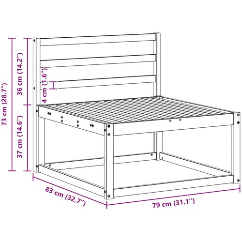  Srednja sofa za van Prirodna 79 x 83 x 73 cm Slike