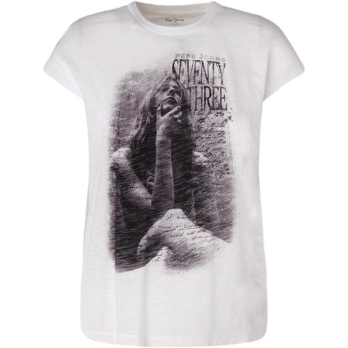 Pepe Jeans Srajce &amp;amp; Bluze CAMISETA MANGA CORTA MUJER PL505330 Bela Slike