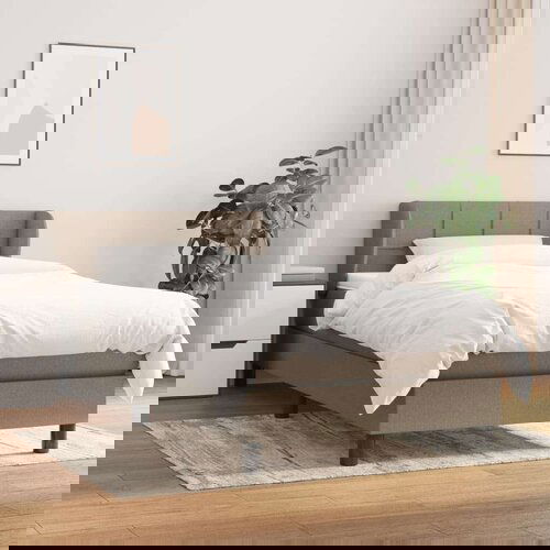  Box spring postelja z vzmetnico taupe 90x200 cm blago, (20726770) Slike