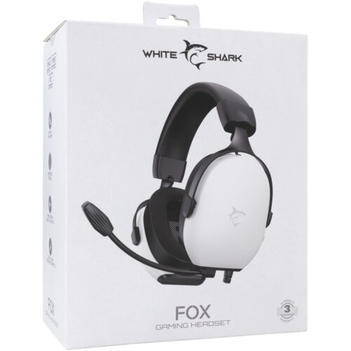 WHITESHARK Fox GH-2445 gaming slu&amp;scaron;alice s mikrofonom, bijele Slike