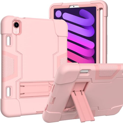 NIKCORP Ovitek za iPad Mini 6 8.3 oklepen s stojalom in mestom za pisalo, tridelna za&scaron;čita, silikon in plastika, rožnat, (5000139279) Cene