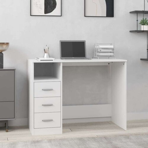 vidaXL Radni stol s ladicama bijeli 102 x 50 x 76 cm konstruirano drvo Cene