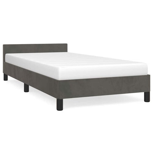 Maison Chic Posteljni okvir - Enojna postelja - Postelja za odrasle brez vzmetnice temno siv 100x200 cm žamet-J7842, (21773923) Cene