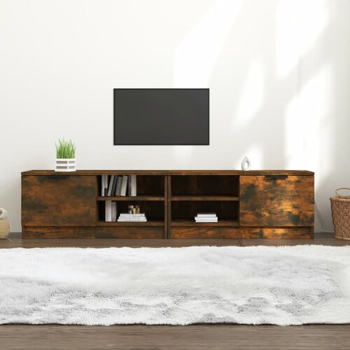 The Living Store ormarići 2 kom boja dimljenog hrasta 80x35x36,5 cm drveni Slike