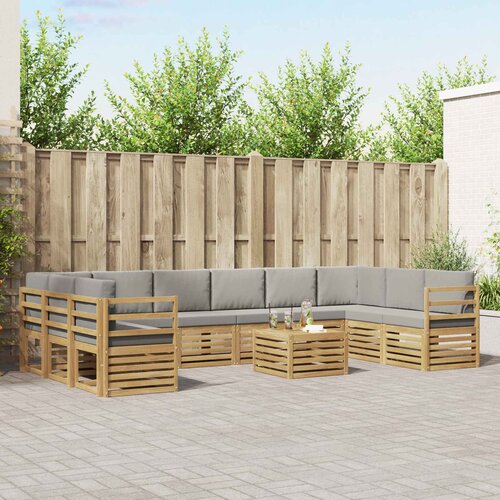  Set vanjskih sofa 11 pcs Bijela i svjetlosiva 59 x 59 x 37 cm Cene