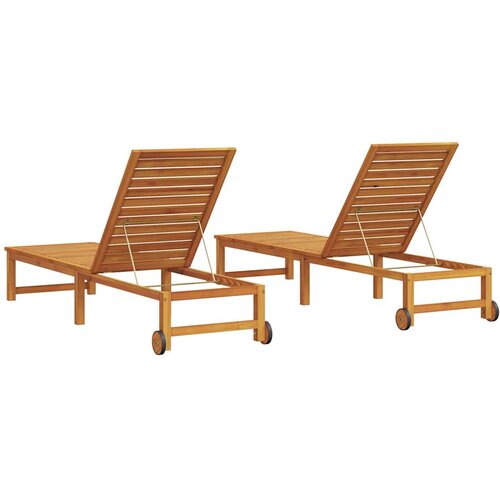  Ležaljka 2 pcs Smeđa 202 x 53 x 89 cm Čvrsto drvo akacije Slike