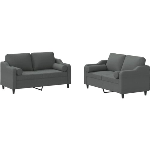 Maison Chic Sedežna garnitura - kavč 2-delna z vzglavniki temno sivo blago, (21729355) Cene