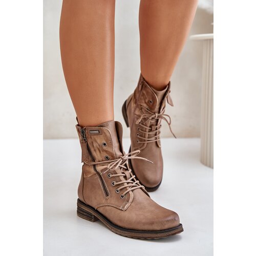 PE1 Women&amp;#039;s Insulated Work Boots with Zipper Dark Beige Liletta Slike