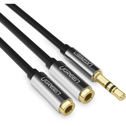 Ugreen Avdio razdelilni kabel mini jack 3,5 mm - 2x mini jack 3,5 mm 21 cm črn, (21091066) Cene