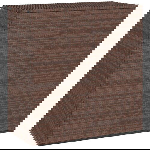 vidaXL vrtna škatla za blazine pe ratan 100x49x103,5 cm rjava Cene