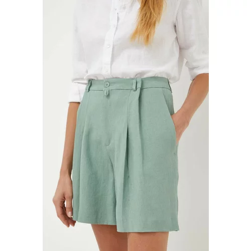DRYKORN Kratke hlače za žene, boja: zelena, glatki materijal, visoki struk