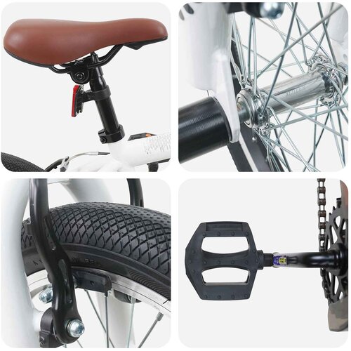 Bmx Bicikl 18 Inča za djecu od 7 do 10 godina Bijela Slike