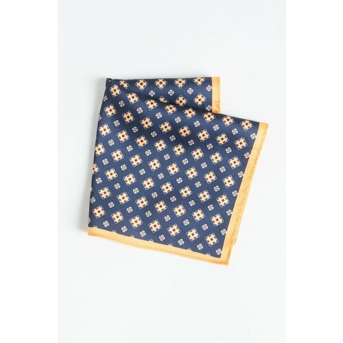 ALTINYILDIZ CLASSICS Men's Navy Blue-Mustard Patterned Handkerchief Cene