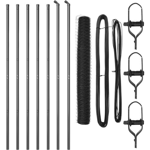 VidaXL Heksagonalna ograda Siva 1.2x10 m Čelik Slike
