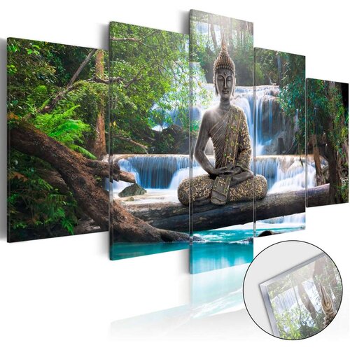  Slika na akrilnom staklu - Buddha and Waterfall [Glass] 200x100 Cijene