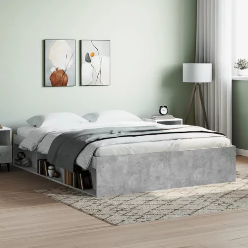 vidaXL Okvir kreveta siva boja betona 150 x 200 cm veliki bračni