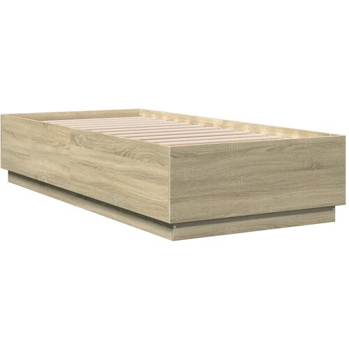 VidaXL Posteljni okvir sonoma hrast 90x200 cm inženirski les, (21095005) Slike