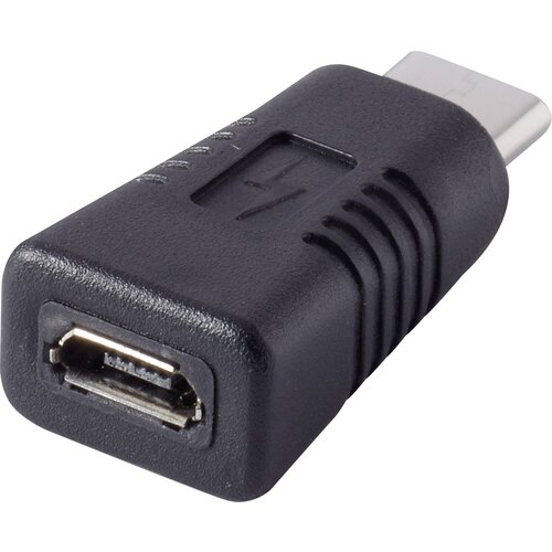 Renkforce USB 2.0 adapter [1x USB-C&trade; vtič - 1x USB 2.0 vtičnica Micro-B] črne barve s pozlačenimi vtičnimi kontakti (20427476) Cene