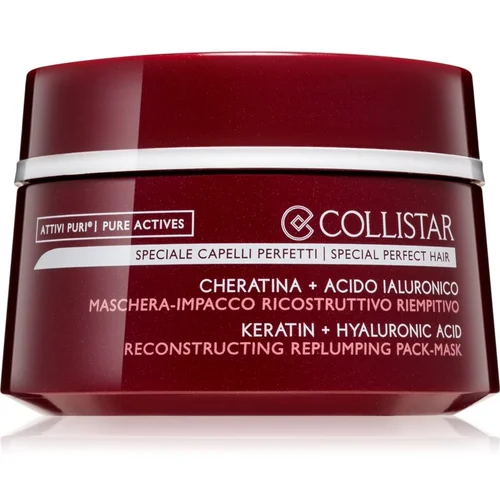 Collistar Attivi Puri Keratin+Hyaluronic Acid Mask maska za intenzivnu regeneraciju za oštećenu i lomljivu kosu 200 ml