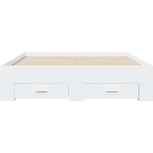 VidaXL Okvir za krevet s ladicama bijela 120x200 cm konstruirano drvo Slike