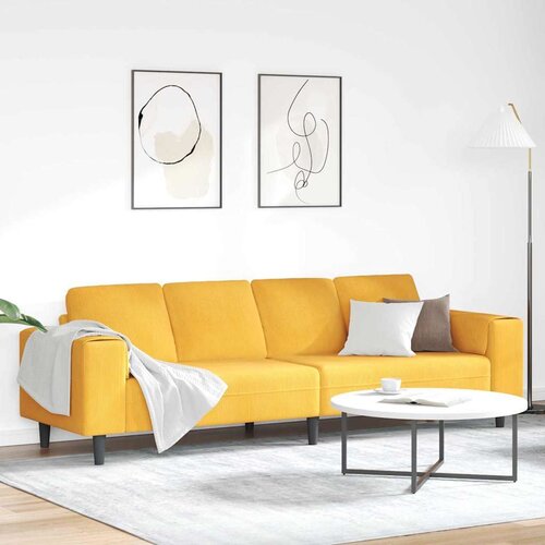  Kavč z blazino Svetlo rumena 250 x 77 x 76 cm Žametna tkanina, (5000137982) Cene