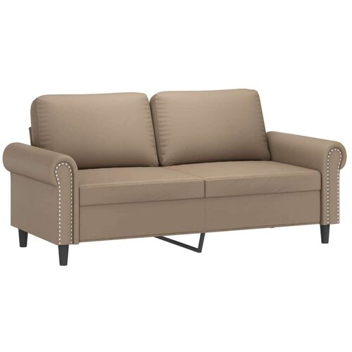  3-dijelni set sofa s jastucima boja cappuccina od umjetne kože Slike