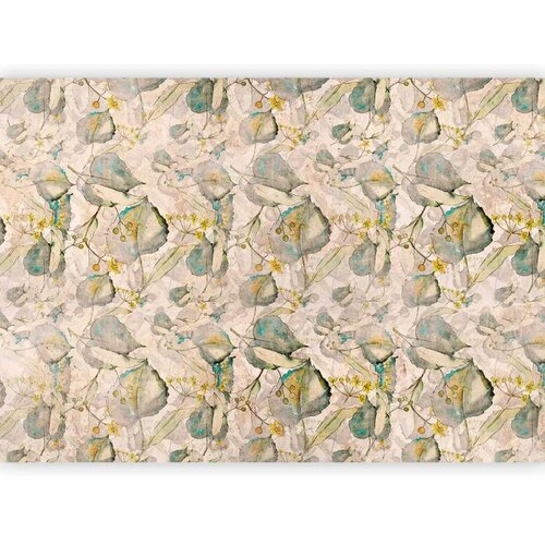  Foto tapeta - Green and yellow autumn souvenirs - floral design with leaves 490x350 Slike