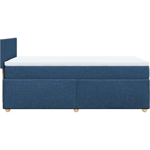 VidaXL Krevet s oprugama i madracem plavi 100 x 200 cm od tkanine Slike