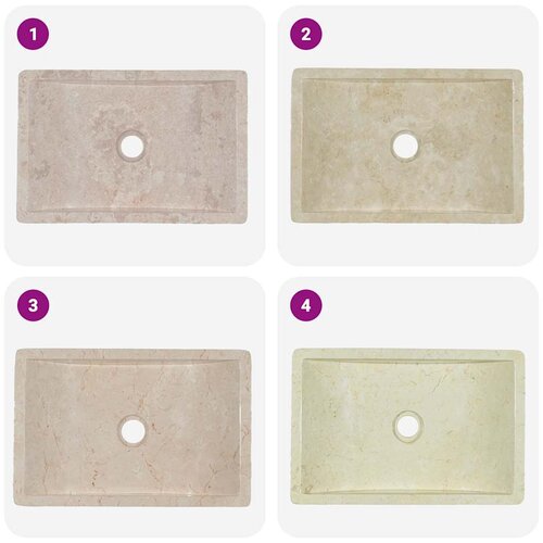  Umivaonik 45 x 30 x 12 cm mramorni visoki sjaj krem Slike