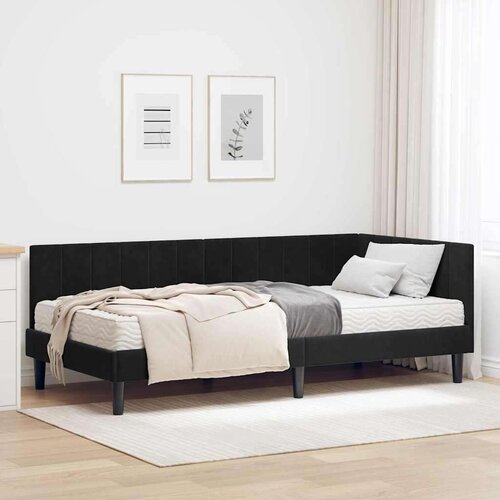  Kutni okvir kreveta s madracem Crna 90 x 200 cm Bar&amp;scaron;un Slike