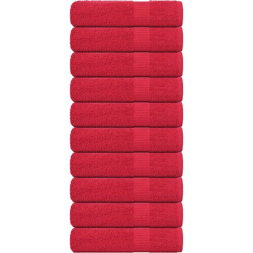 VidaXL Kopalne brisače 10 kos rdeča 100x150 cm 360 g/m&amp;sup2; 100% bombaž Slike