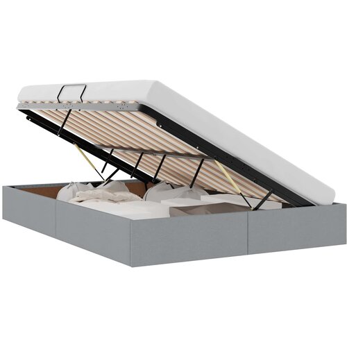  Krevet s od storage Svijetlo siva 135 x 190 cm tkanina Slike