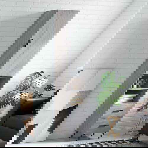 VidaXL Visoka omara siva sonoma 34,5x34x180 cm inženirski les Slike