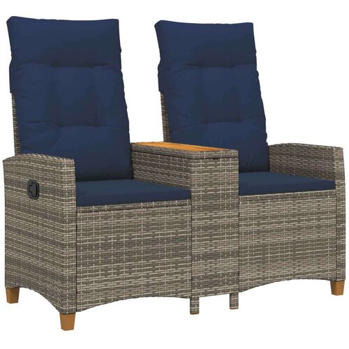  Rekreativna klupa s stolom Siva i tamnoplava 126 x 65 x 112 cm - siva i modra Cijene