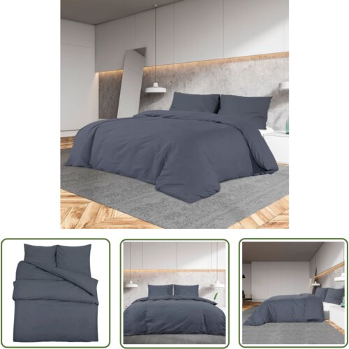 The Living Store Posteljnina antracit 200x200 cm bombaž - Komplet Prevlek Za Odejo, (21743801) Cene