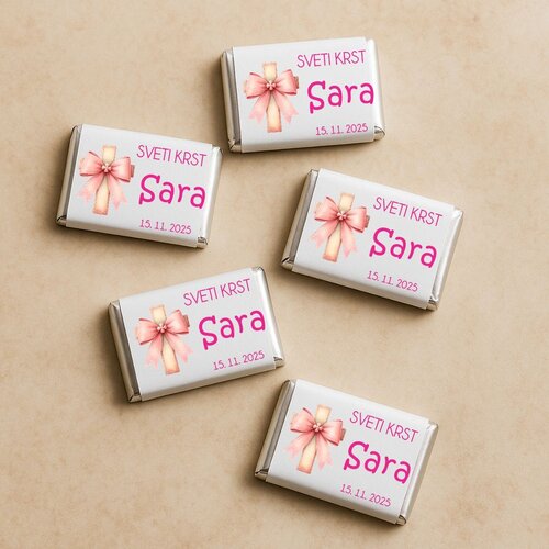 Mini personalizirane krstne čokoladice z motivom križca KRDAR 520-01 Slike